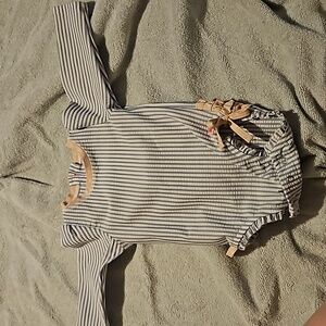 Ruffle Butts Periwinkle Blue Sunseeker Long Sleeve Rash Guard One Piece Swimsuit